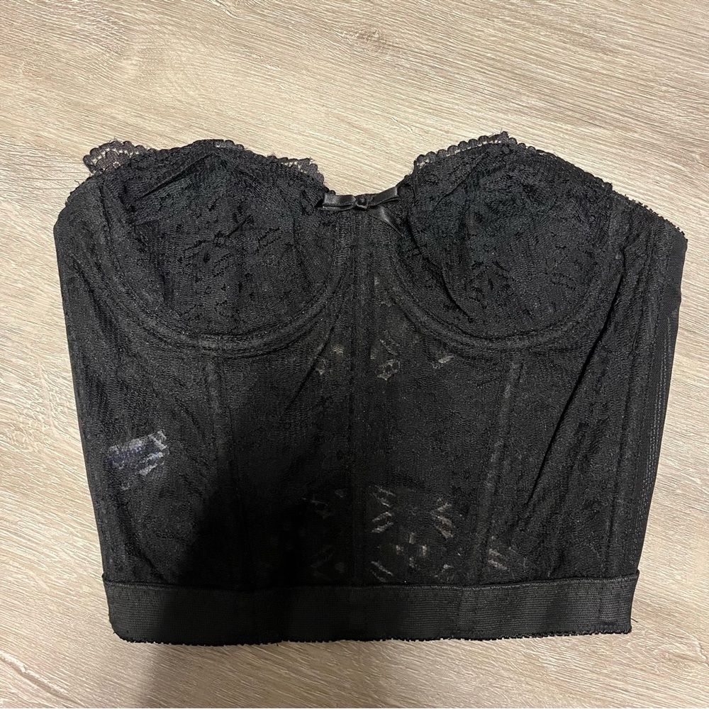 vintage black lace corset by gelmart size 34B Y2K/2000s era new without tags